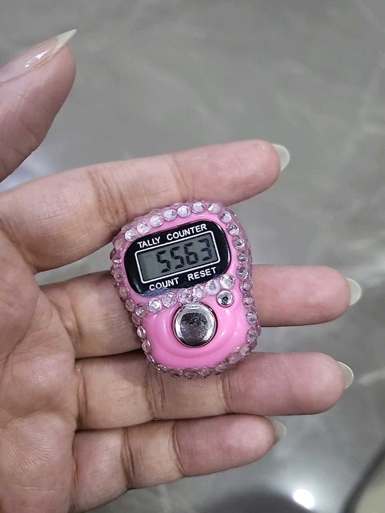 Pink Tally Counter with Rhinestones