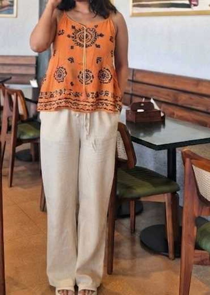 boho orange top<3