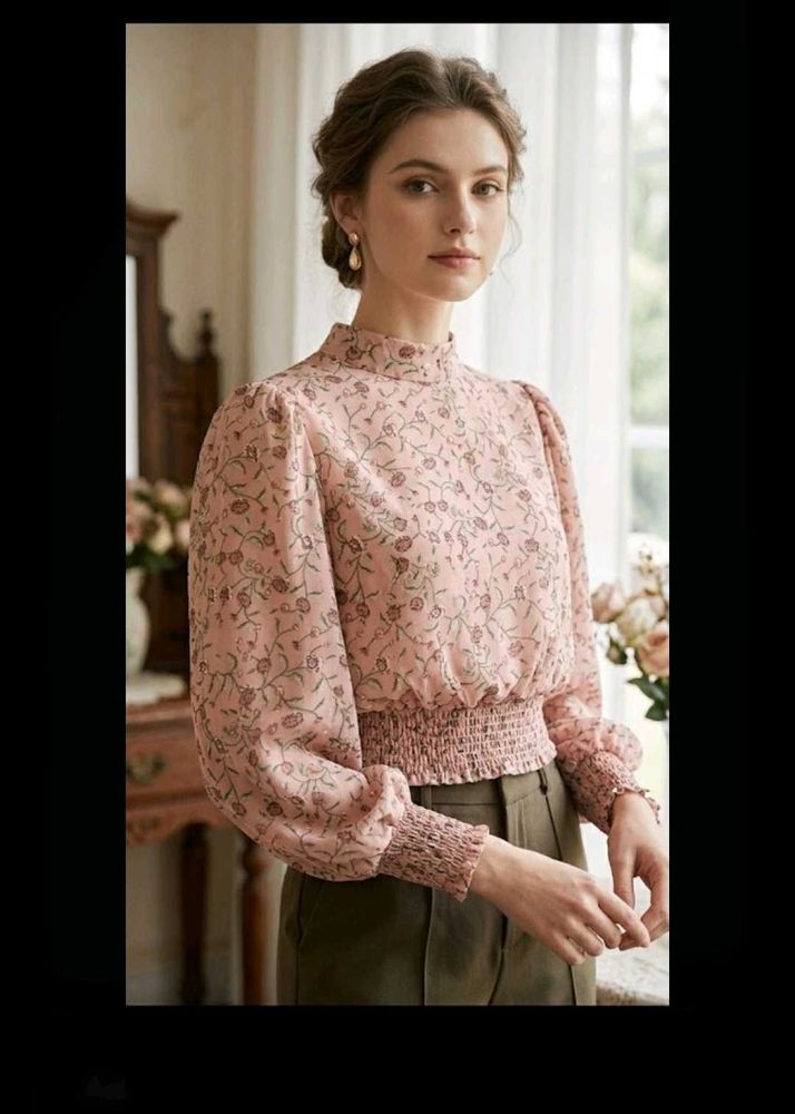 Chic Vintage Floral Print Blouse