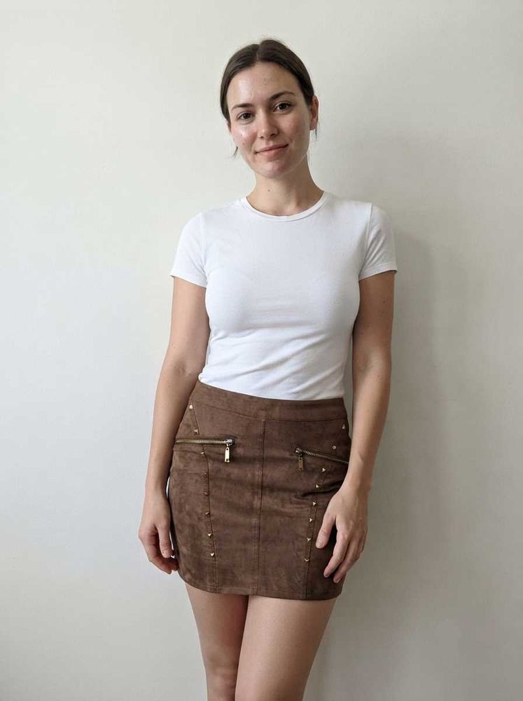 Italian Brown Suede Mini Skirt