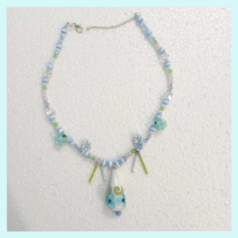 Handmade Pastel Glass Bead Necklace