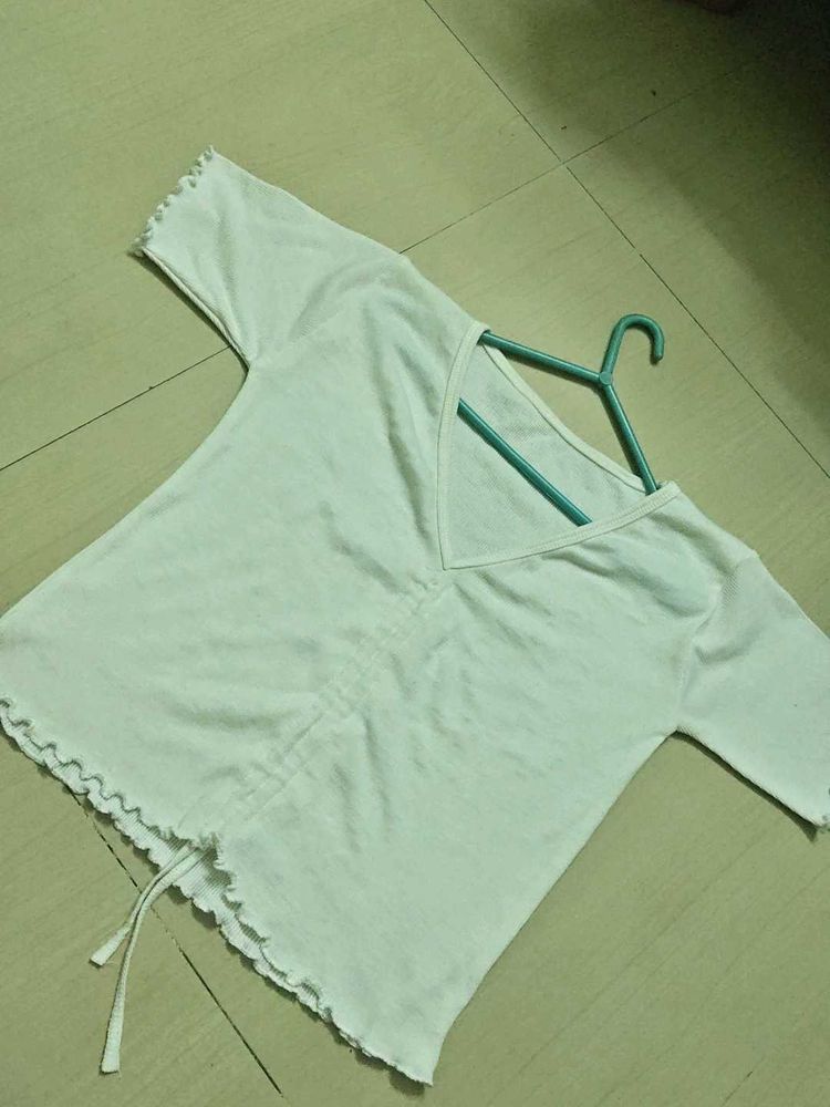 Cute White Cropped Top