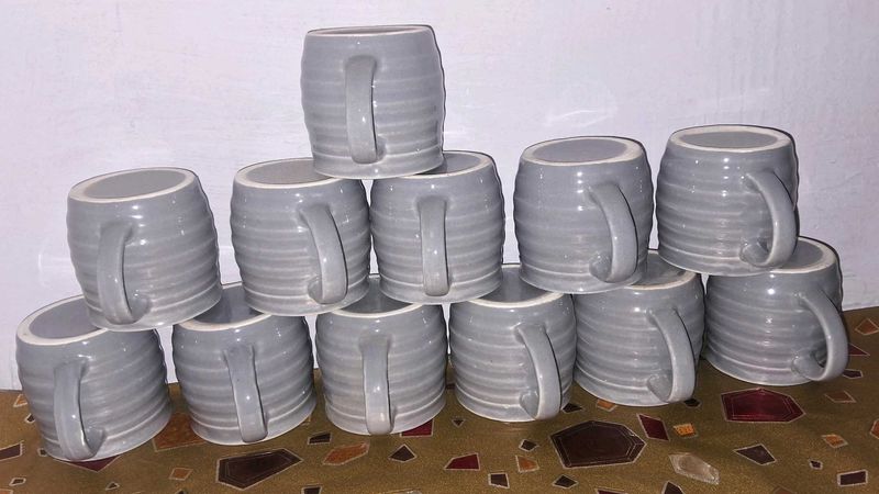 Set of Grey Ceramic Mugs