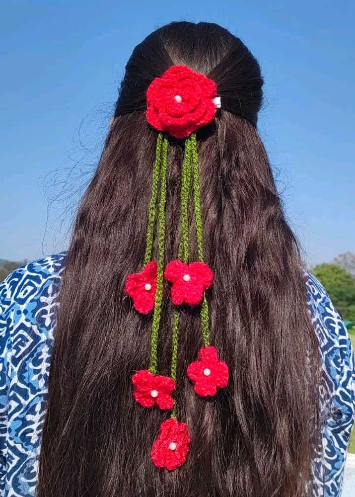 Handmade Crochet Flower Hair Clip
