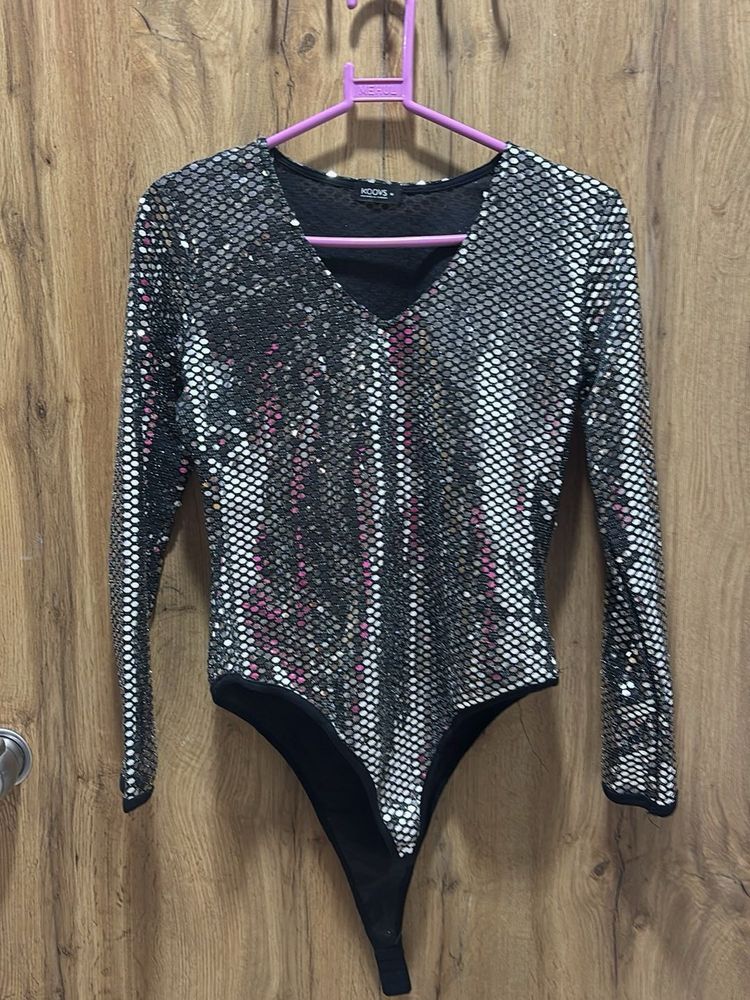 Sparkly Sequin Long Sleeve Bodysuit