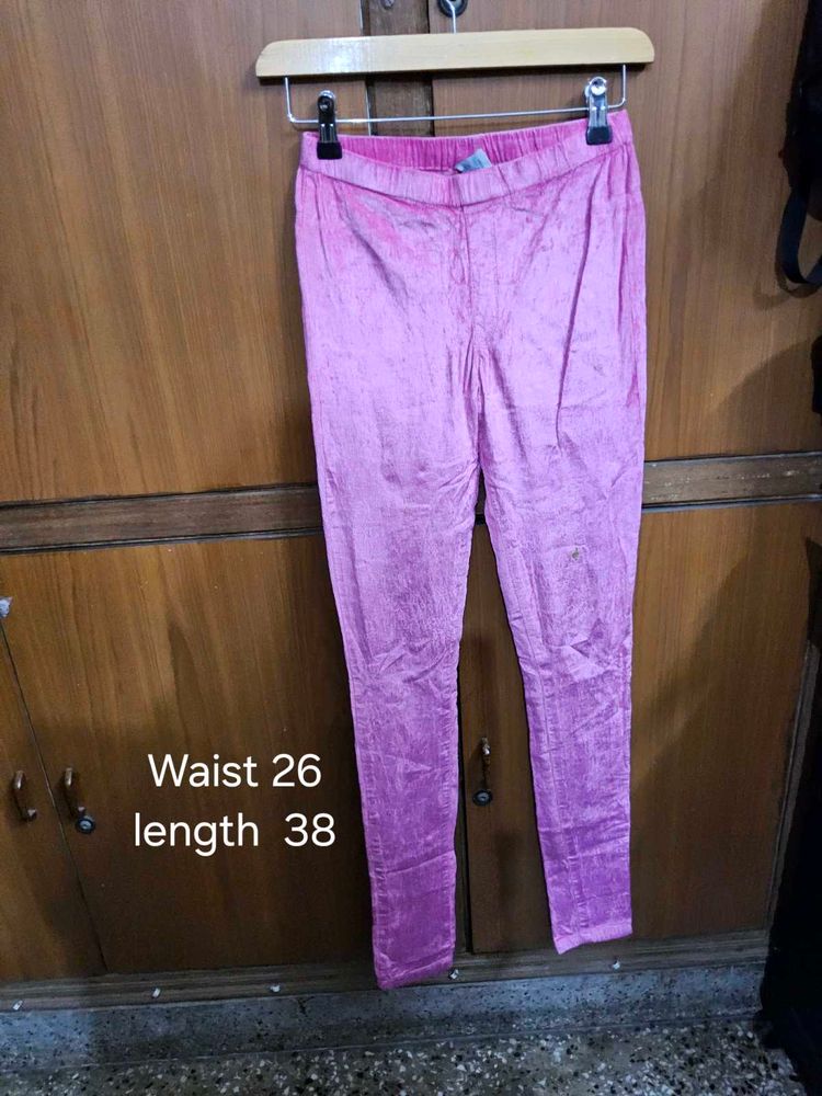 Pink Velvet jeggings Pants