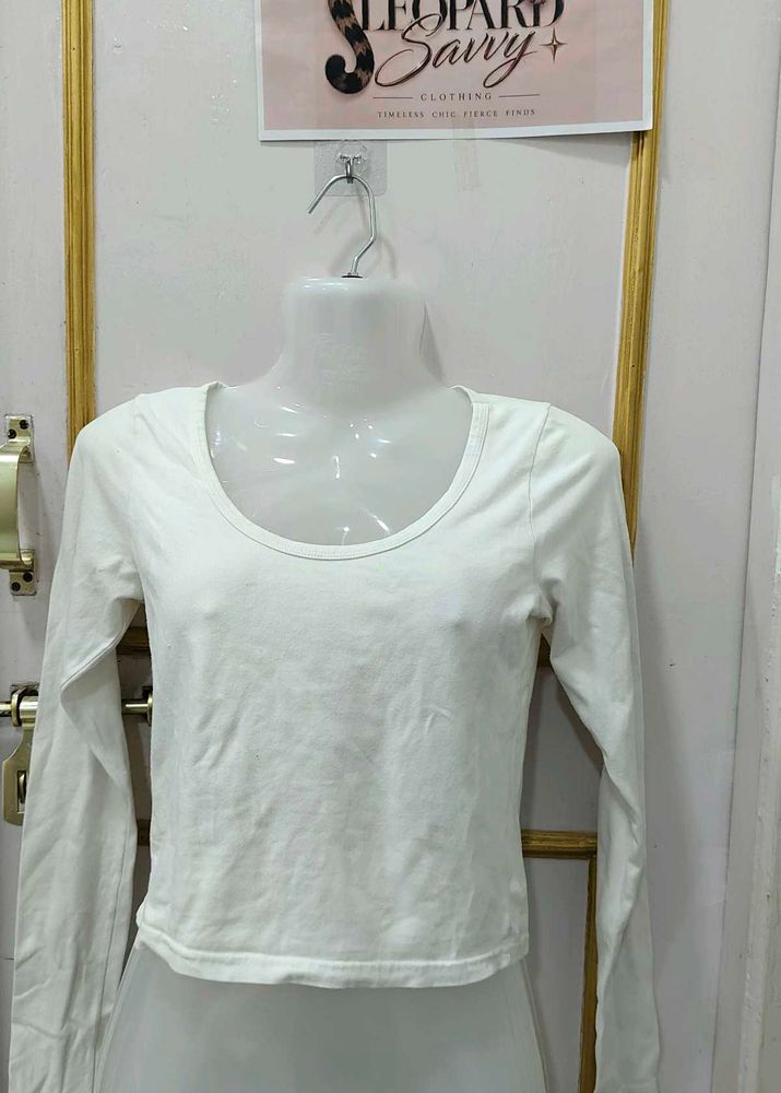 Classic White Long Sleeve Top