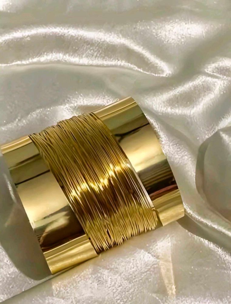 Gold Tone Wide Cuff Bracelet