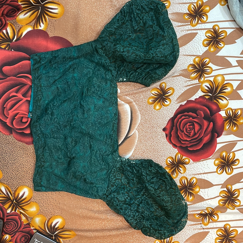 dark green crop top tailor made saleee sunday