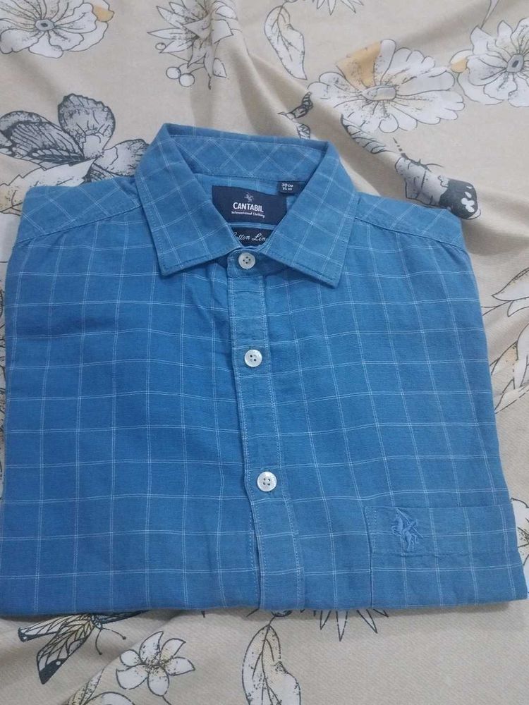 Men's Blue Checked Casual Shirt