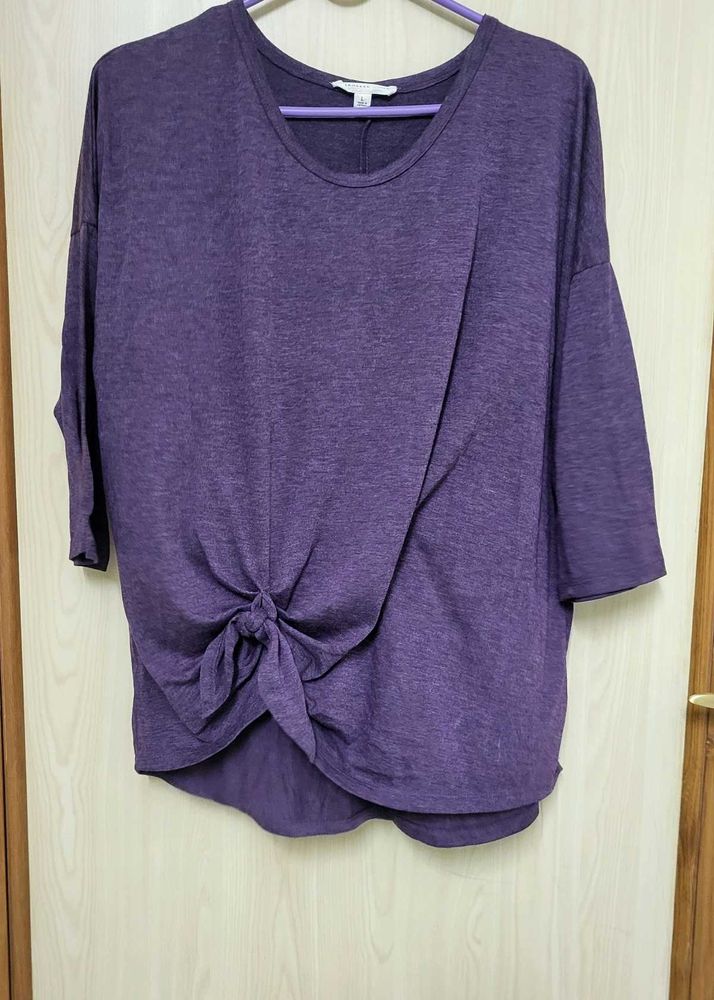 Purple Knot-Front Tee