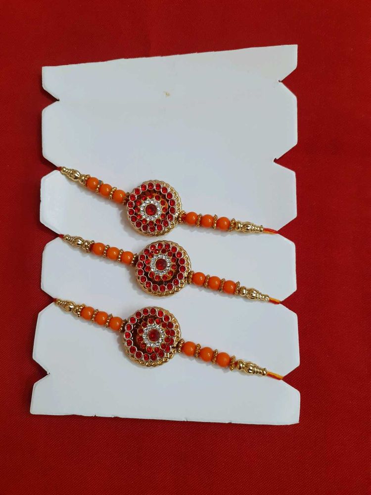 Set of 3 Beaded Rakhi Bracelets