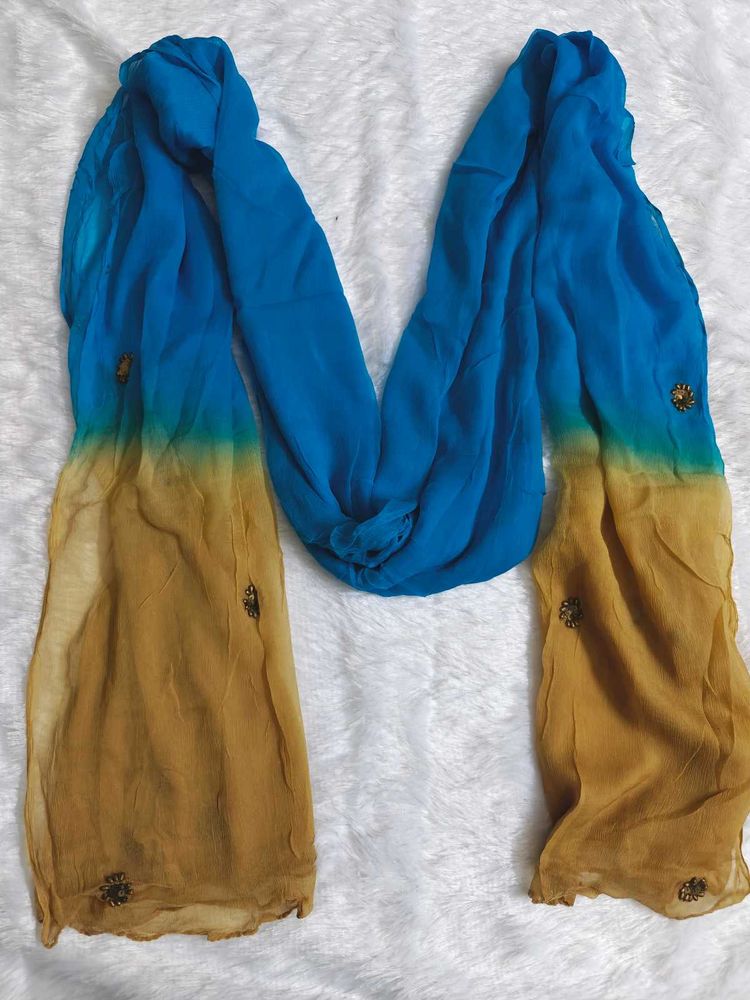 🆕 Blue &amp; Gold Dupatta