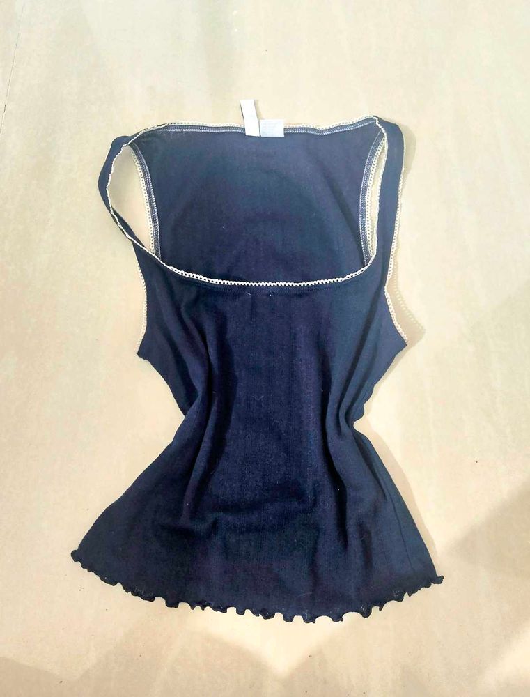 Navy Blue Lace Top