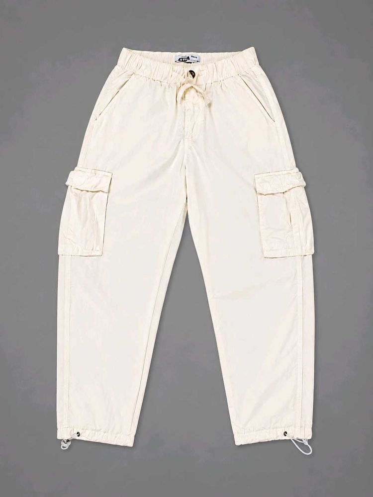 Y2K Stylish Cream Cargo Pants