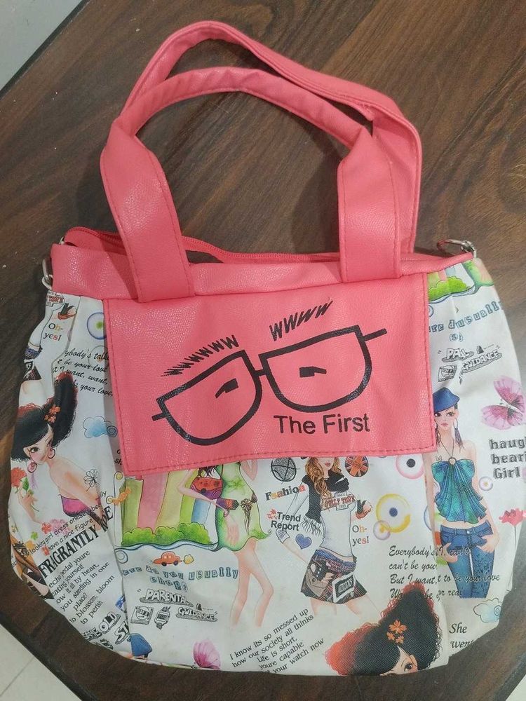 Cute Graphic Print Handbag