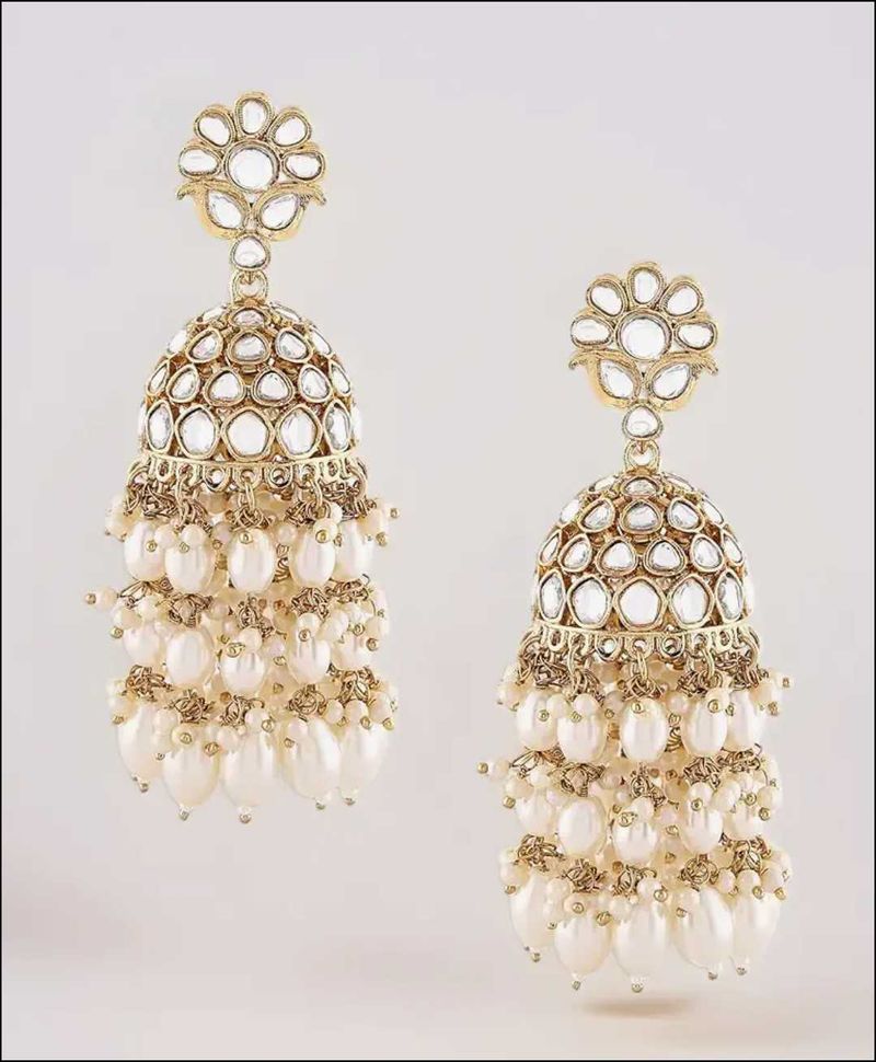 Stunning Jhumka Earrings with Pearls