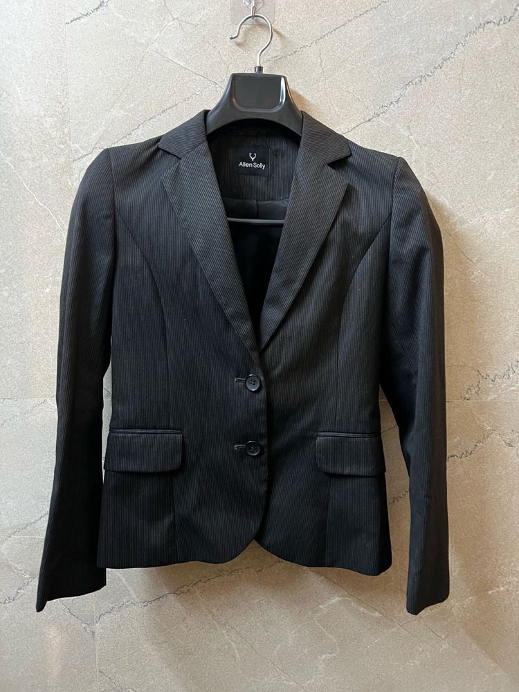 Allen Solly Women's Black Striped Blazer