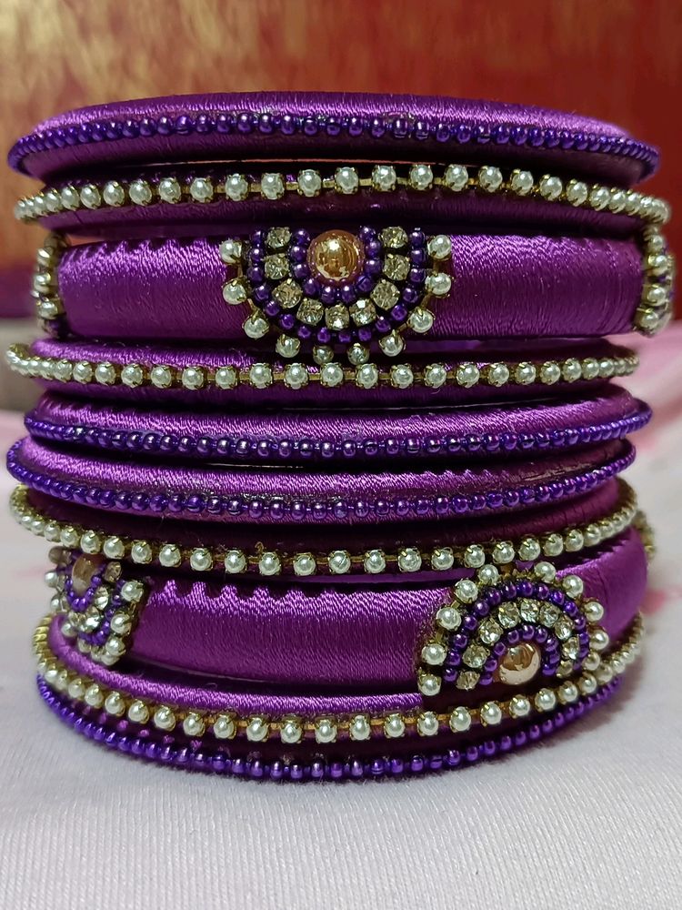 Purple Silk Thread Bangles