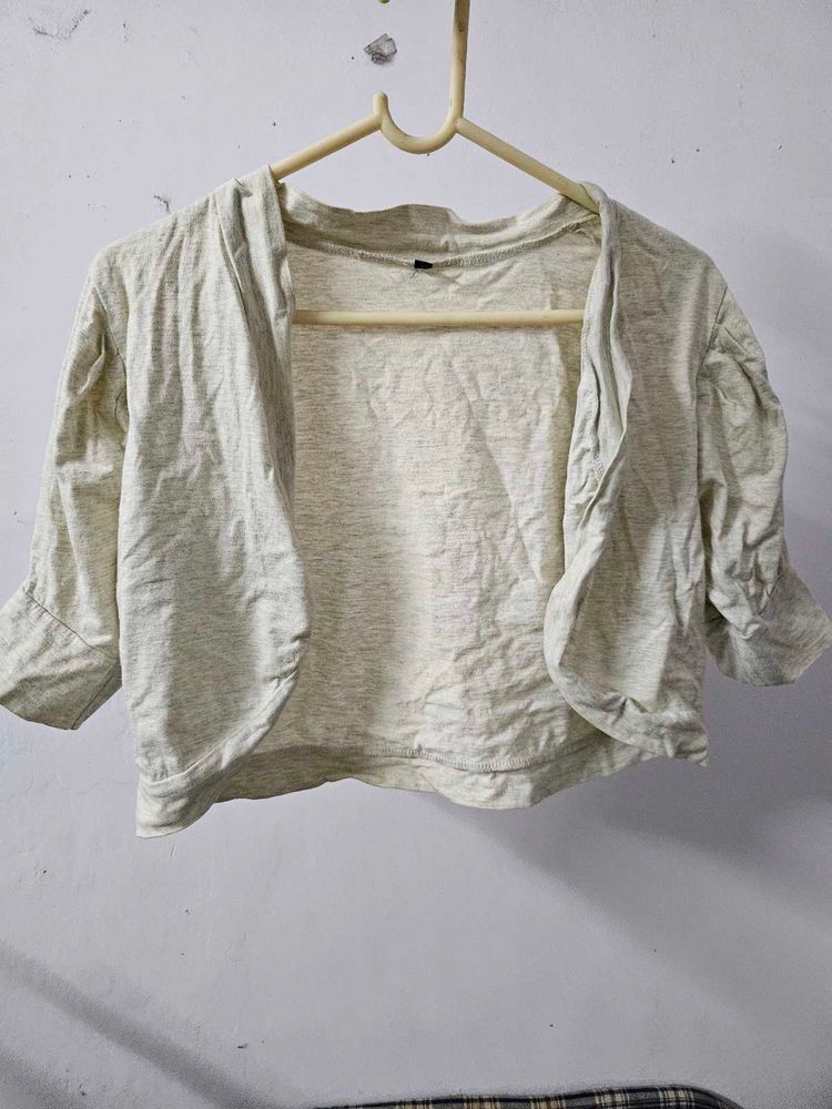 white cropped bolero shrug