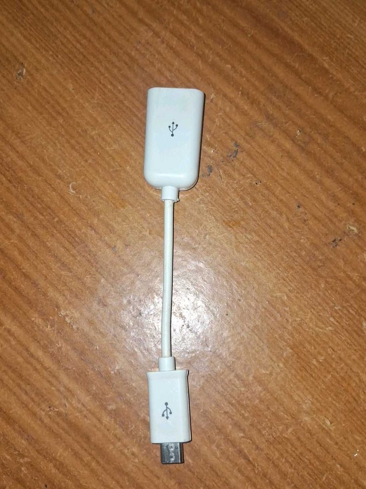 White USB OTG Adapter Cable of1