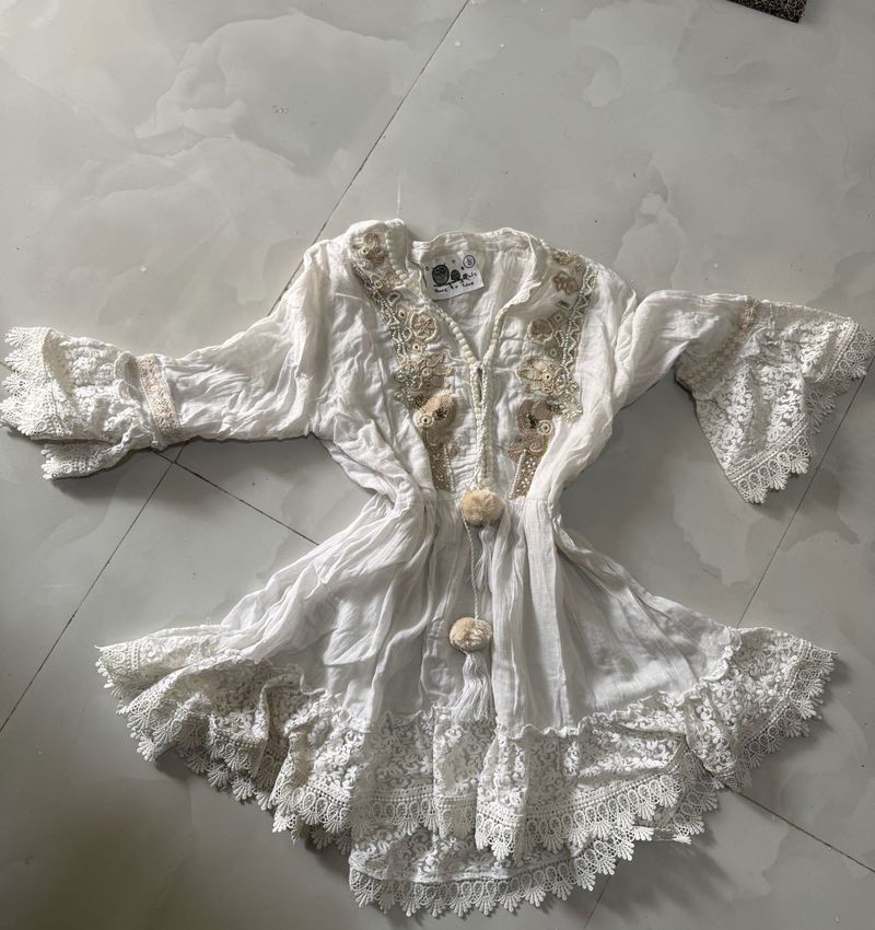 Boho Embellished White top