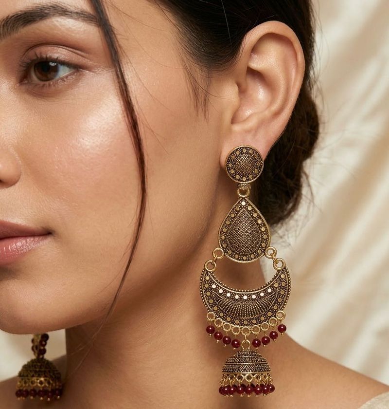 Antique Gold Jhumka Earrings