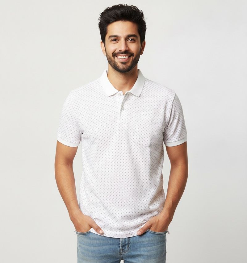 Men's White Polo T-Shirt