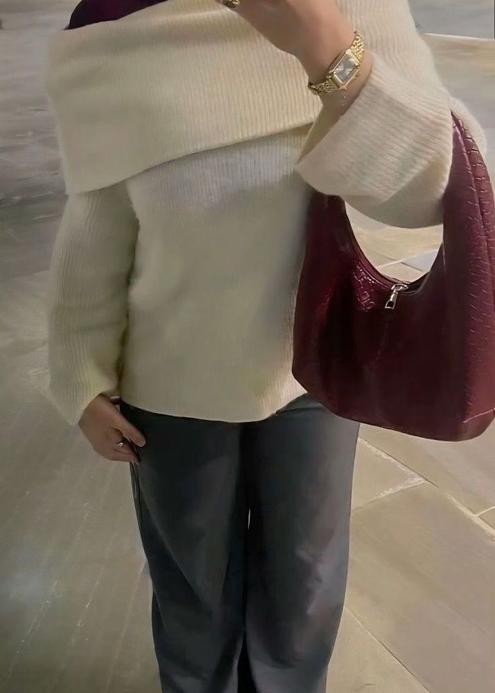 Cozy Off-Shoulder Knit Sweater