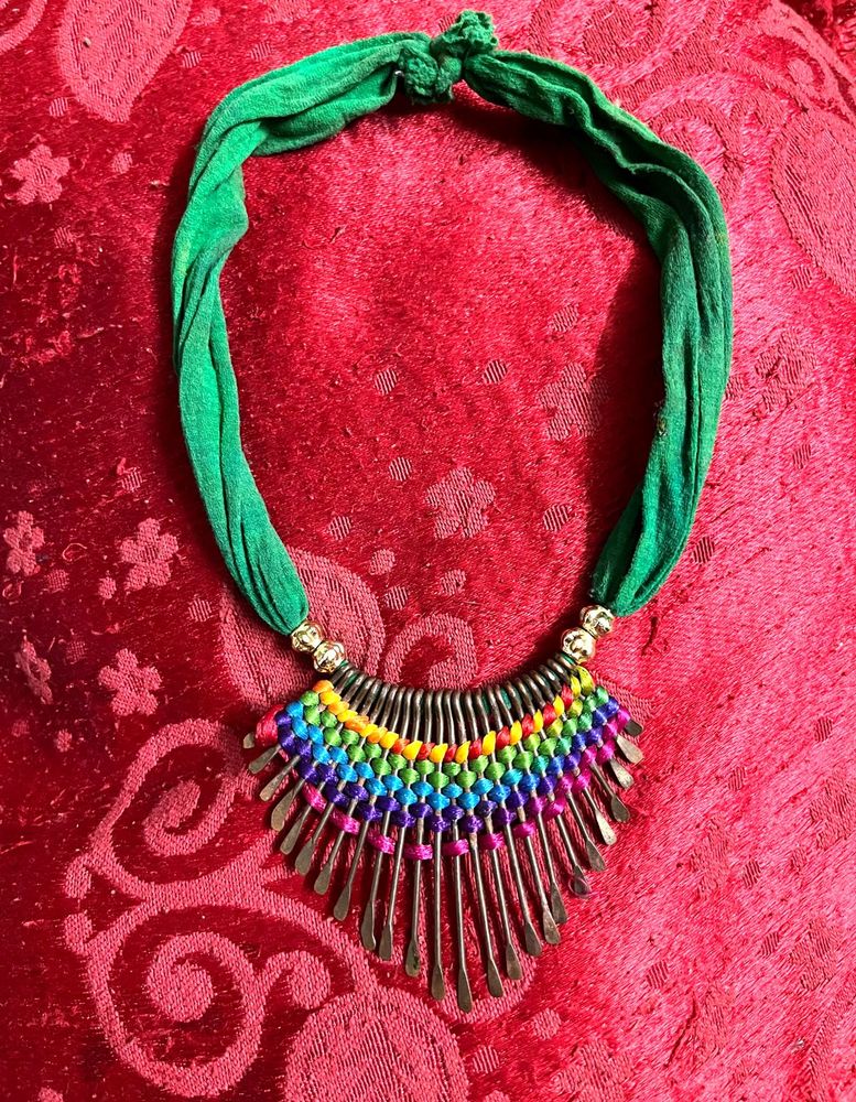 Bohemian Rainbow Statement stretchable Necklace