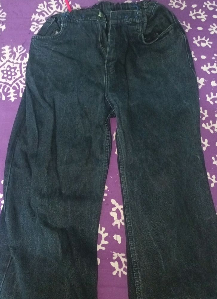 Denim Black Jeans For Active Wear