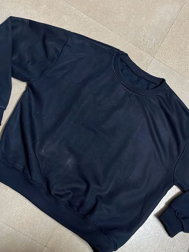 Navy Blue Pullover Sweatshirt