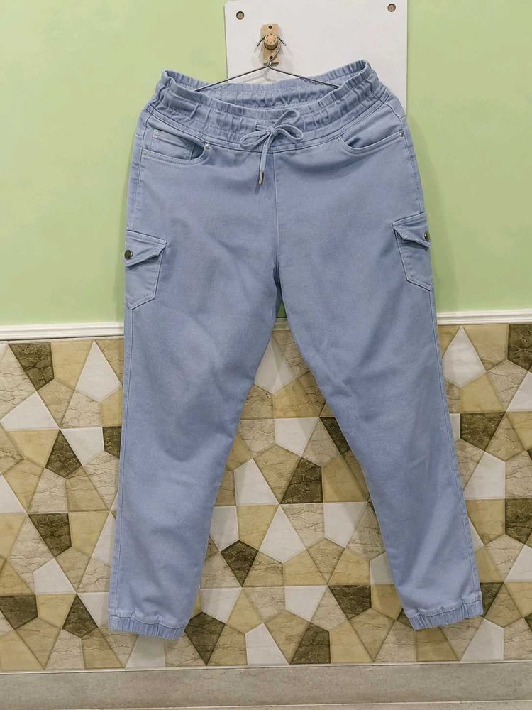 Light Wash Cargo Jeans