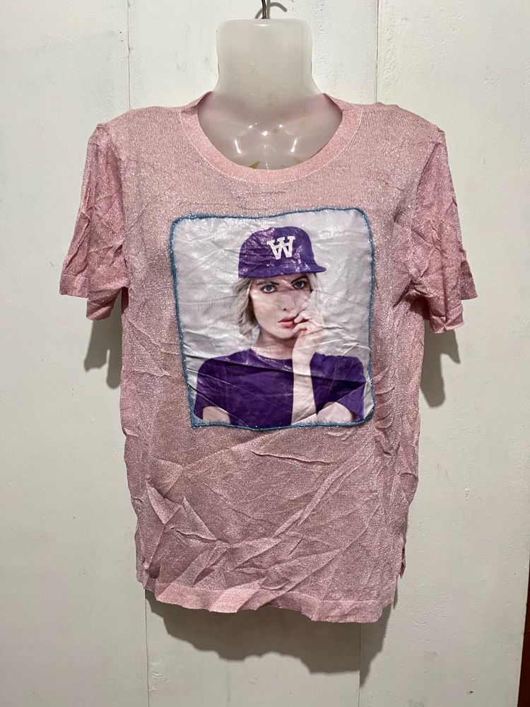 Sparkly Pink Graphic T-Shirt