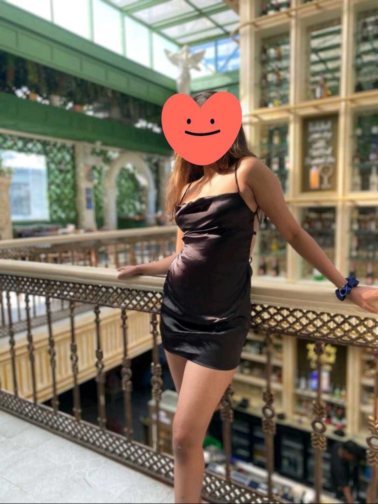 Sleek Black Backless Mini Dress