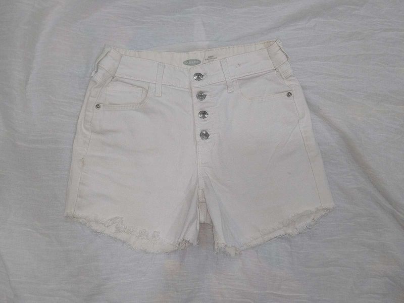 ‼️ SALE ‼️ White Denim Frayed Shorts