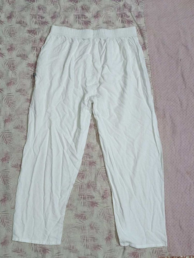 Comfortable White kurti pant