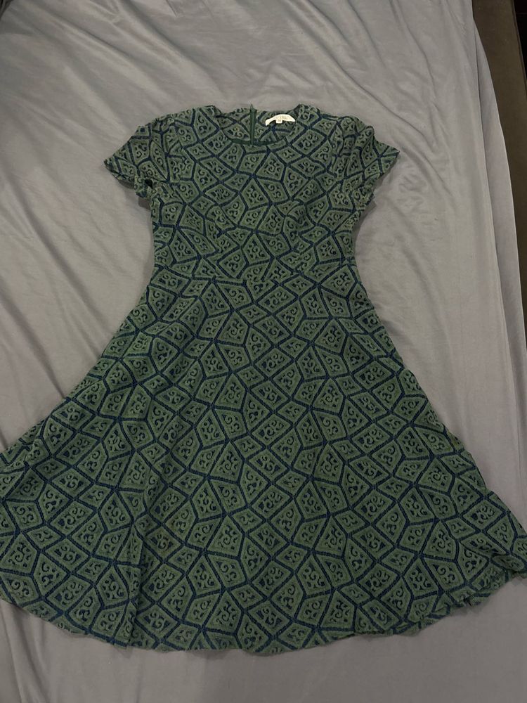 Green short Flare Dress