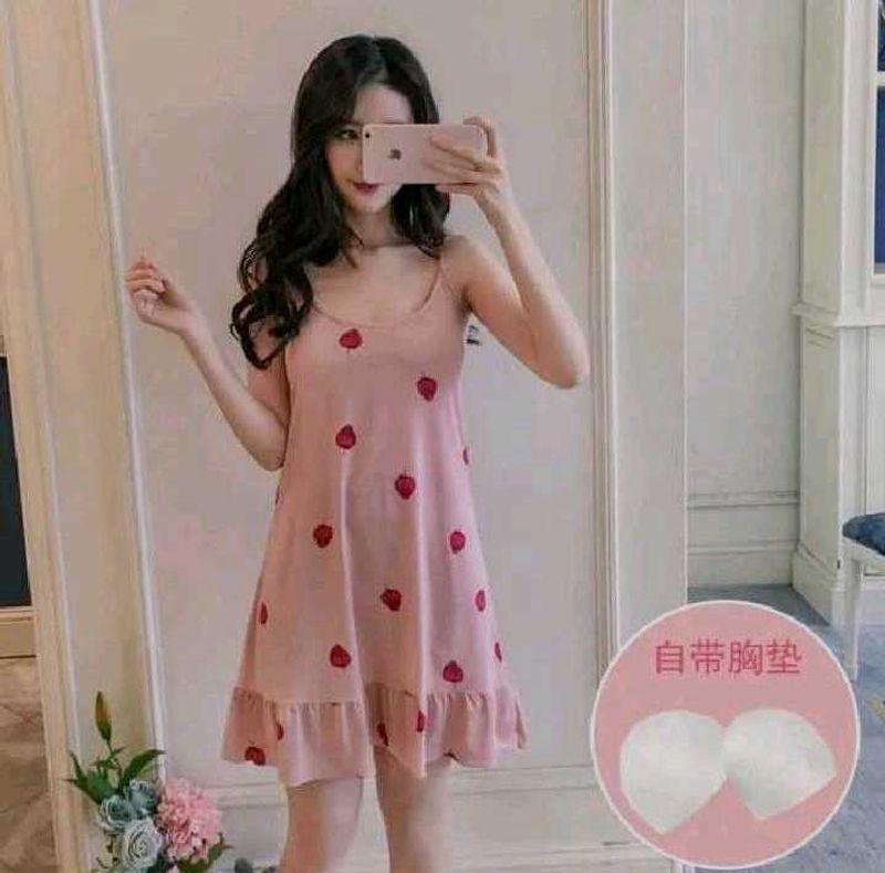 🍓Pink Strawberry Print Nightgown🍓
