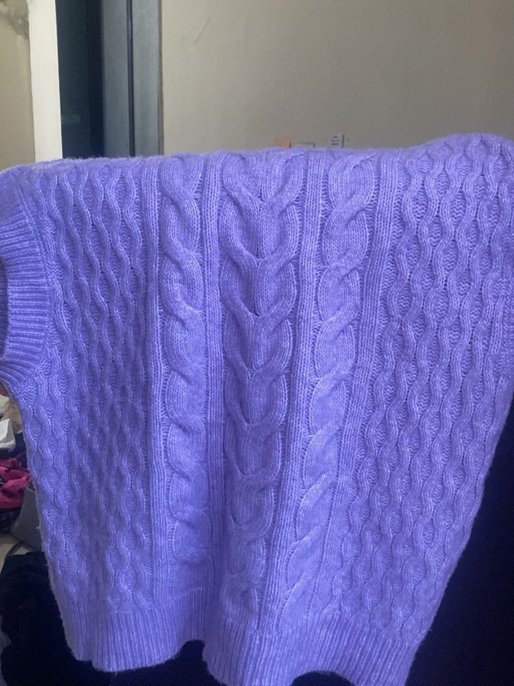 Cozy Lavender Cable Knit Sweater