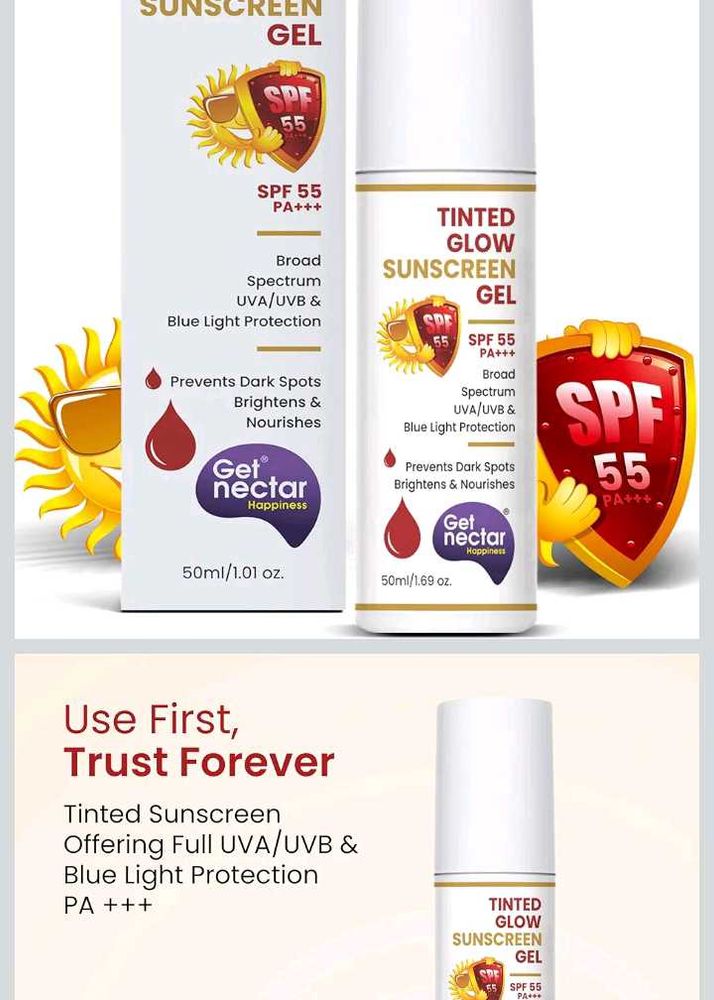 Get Nectar Tinted Glow Sunscreen Gel SPF 55