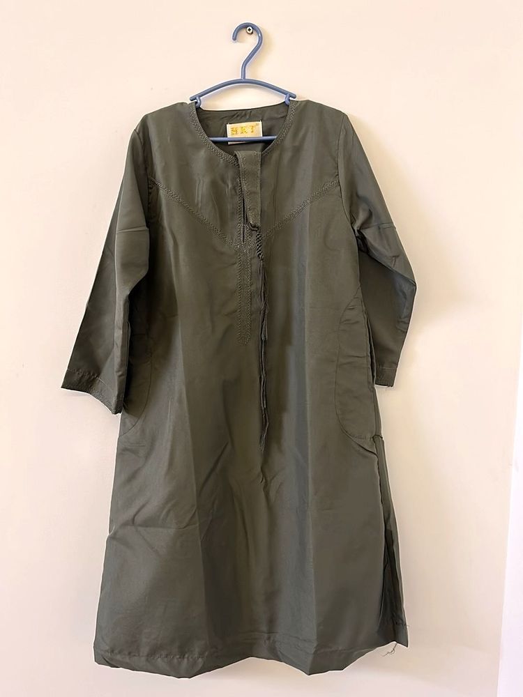Olive Green Arabic Dress ( Emarathi )