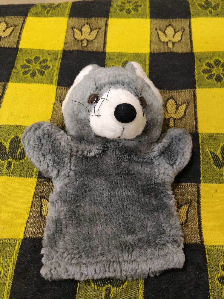 Cute Grey Raccoon Hand Puppet