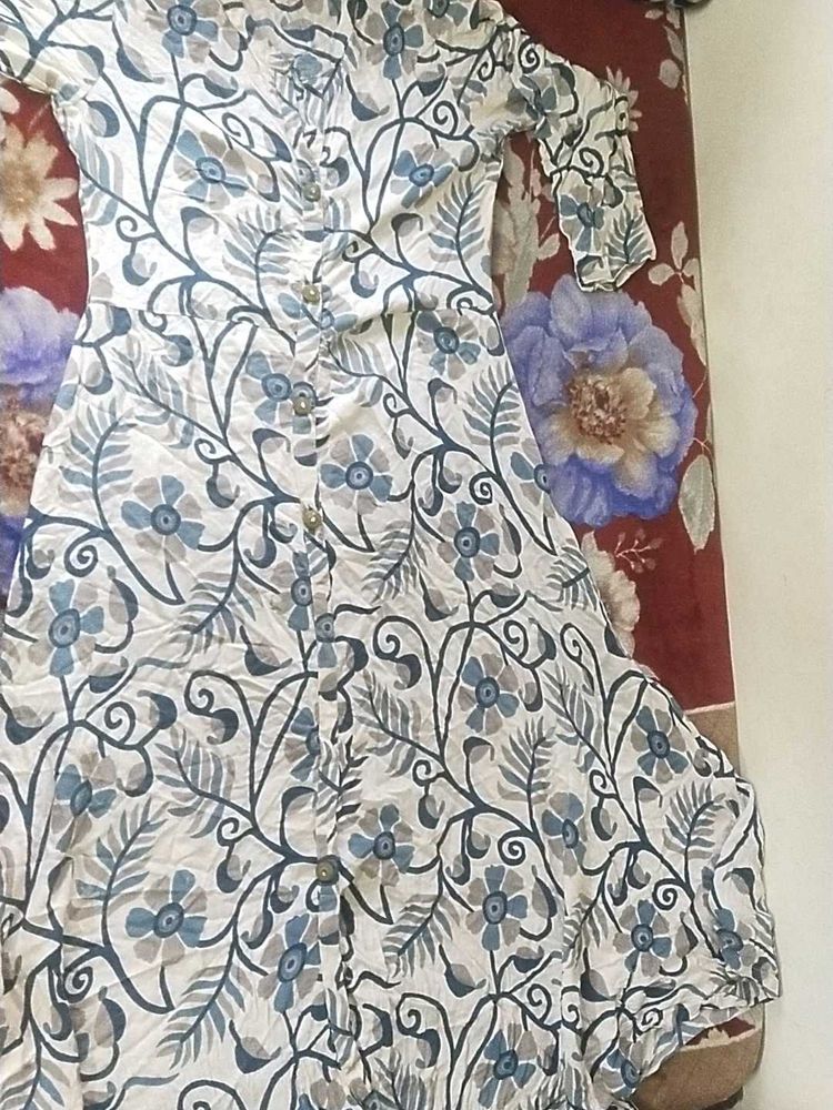 Floral Print Button-Down Dress