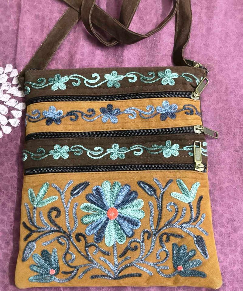 Embroidered Crossbody Bag