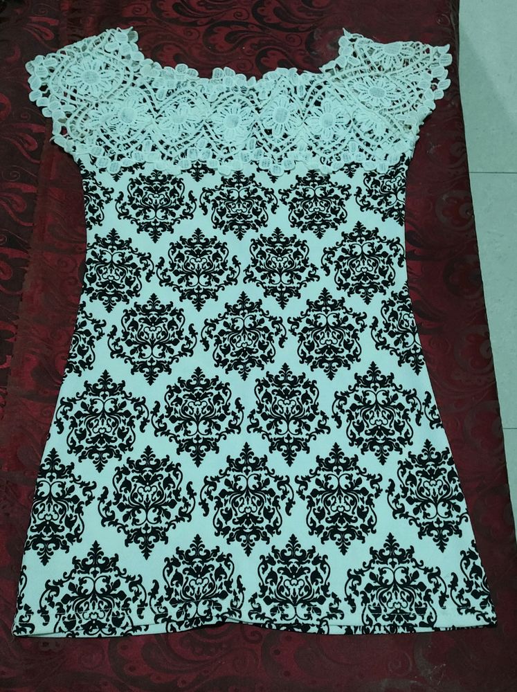 Beautiful Black And White Short Dress