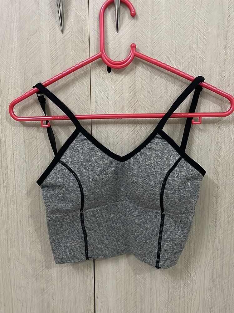 Grey Cropped Bra