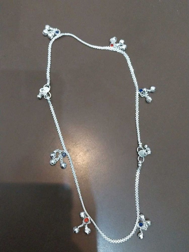 Silver Anklet with Charms