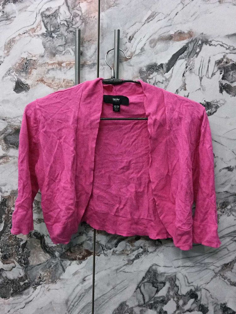 Mossimo 🎽Pink Knit Cropped Cardigan