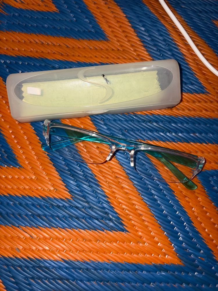 Stylish Blue Eyeglasses with Case